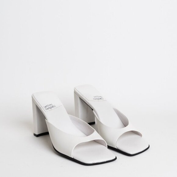 ✨ Jeffrey Campbell Square Toe Sandal Mule Inspired Heels White NEW - Picture 4 of 16
